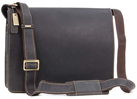 VISCONTI - Borsa Messenger in Pelle per PC 14 Pollici - Borsa a Tracolla Media da Lavoro per Uomo - Borsa A4 per Ufficio - 18548 - Olio Marrone