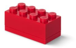 LEGO Mini Box 8 Knobs Red - Versatile Small Storage Box for Snacks, Jewellery, Hair Accessories, and Souvenirs - Safe, Easy to Clean, 46 x 92 x 43 mm