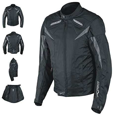 A-Pro Giacca Lady Donna Tessuto Cordura Moto Protezione Manica Staccabile Nero L
