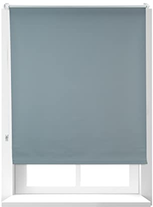 Relaxdays, grau Verdunkelungsrollo, Hitzeschutz, Thermo Rollo Klemmfix, blickdichtes Seitenzugrollo 100x165, Stoff 96 cm, Aluminiumrohr, 100x160cm