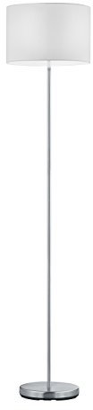 lightling modern Stehleuchte in nickel matt, Stoffschirm weiß, 1 x E27 max. 60W, ø 35 cm, Höhe: 160 cm