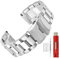 SINAIKE 22mm Silber Metall Uhrenarmband Premium Solid Edelstahl Uhr Armband Armbänder für Männer Frauen Silber