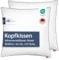 Blumtal Kopfkissen 80x80 cm 2er Set - Nackenkissen mit anpassbarer Füllung - 100% Mikrofaser & waschbar bis 95 Grad - höhenverstellbares Kissen mit Paspel - für erholsamen Schlaf