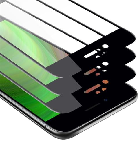 Cadorabo 3x Vollbild Panzer Folie kompatibel mit Apple iPhone 6 / 6S - Schutzfolie in TRANSPARENT mit SCHWARZ - 3er Pack Gehärtetes (Tempered) Display-Schutzglas in 9H Härte mit 3D Touch