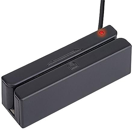 Magnetic Stripe Card Reader USB 3-Track POS Credit Card Reader Swiper Magstripe Swipe Card Reader Membership Card Gift Card Reader Access Control Card Reader Writer