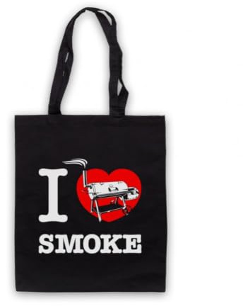My Icon Art & Clothing I Love Smoke Smoked Meat BBQ Smoker Stofftasche | I Love Smoke Smoked Meat BBQ Smoker, Baumwoll Einkaufstasche