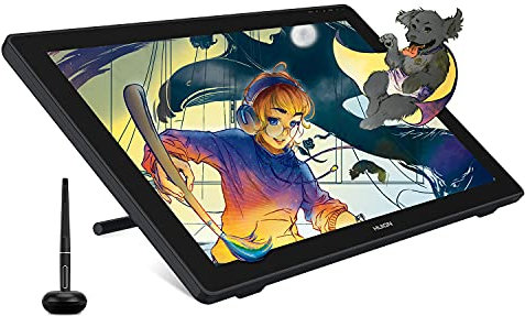 HUION Kamvas 24 2,5K Grafiktablett mit Display, 2,5K QHD 23,8 Zoll Zeichentablett, Grafiktablett mit batterielosem Stift PW517 und verstellbarem Ständer für Remote Office & E-Learning