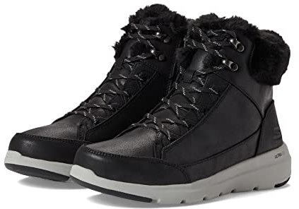 Skechers Glaciale Ultra, Stivaletto Donna, Nero, 38.5 EU