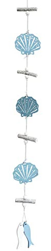 Maritime Deko zum Aufhängen aus Holz, Seestern Jakobsmuschel Anhänger Dekoration Sonnenfänger Für Haus Fenster Wand Garten Dekoration (B)