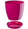 B2C Plant Pot Flower 20 Colours 9 sizes Gloss Plastic Plant Pots Planter Saucer Tray Deco (20 cm/ 7.9 inch, Fuchsia)