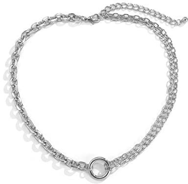 Skcess Ankh Kreuz Kette, Ketten Damen Silber Lang Silber Vergoldet Ring Geburtstagsgeschenk Frauen Halskette