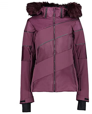 CMP - Giacca antistrappo da donna con cappuccio removibile, Prugna, 46