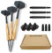 Dartpfeile mit Metallspitze für Dartscheibe | Profi Steel-Darts 22g mit Stahl Spitze | Dart-Set mit Schäften und Darts Flights | Steel Dartpfeile und Darts Zubehör in schwarz