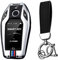 KUNIO Autoschlüsselhülle Passt für BMW Display Key 5er 7er G01 G02 G05 G07 G11 G12 G30 G31 G32 I8 I12 I15 X3 X4 X5 X7 Metallgehäuse Schlüsseletui Schlüsselanhänger B Silber