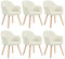WOLTU Esszimmerstühle 6er Set, Stuhl Esszimmer Esstisch, Küchenstuhl Armlehnstuhl Polsterstuhl, Sessel Wohnzimmer Modern, mit Armlehnen, aus Cord, Massivholzbeine, Beige, EZS26cm-6