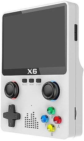 Nuziku X6 Consola Portátil,Simulador Gameboy de 32 Bits,Soporte para Más de 10000 Juegos, Soporte para 11 Simuladores, Extensión de Tarjeta TF, 3,5 In Consola Portátil para Dos Personas