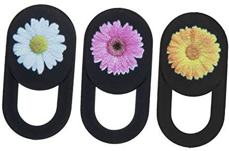 CRAFTHROU 3Pcs Laptop Cover Slide Webcam Cover Slide for Phone Privacy Lens Protector Pattern Easy to Apply