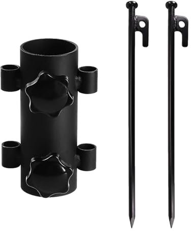 Stützrohr für Sonnensegel aus Stahl, verstellbar, widerstandsfähig, mit sicherem Griff und Höhenkontrolle, zuverlässige Outdoor-Ausrüstung für Ausflüge, Schwarz , riferimento alla descrizione