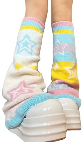 GGOOB Kawaii Leg Warmers Furry Leg Warmer Cutecore Harajuku Fairy Grunge Clothes Teen Girls Knit Long Socks Y2k Accessories