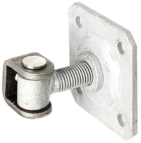 Alberts 418403 Bandella per cancelli | con Piastra da avvitare |, Vite ad Occhiello zincata a Caldo, Perno di Collegamento e Anello di Sicurezza in Acciaio Inox |, Filettatura M20