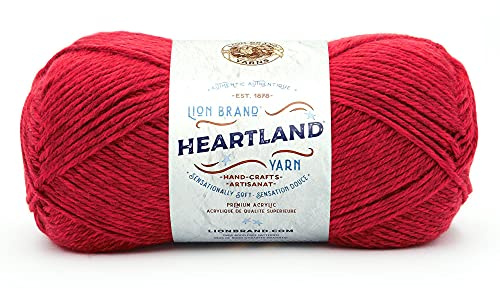 Lion Brand Yarn Heartland, Worsted-Weight Yarn for Knitting, Crochet, and Crafts, Redwood, 1 Pack, 10.89 x 10.89 x 22.95 cm