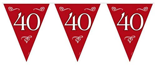 Folat XXL Wimpel-Girlande Edler 40. Geburtstag 10 m