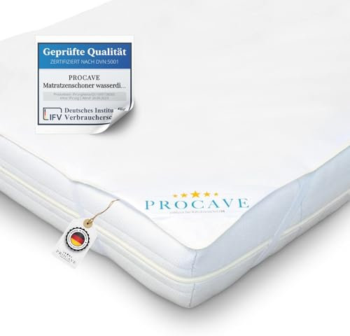 PROCAVE® Matratzenschoner 80x210 cm wasserdicht | Atmungsaktiver Matratzentopper mit Nässeschutz | Inkontinenzunterlage waschbar | Anti-Milben Bettunterlage | Premium Matratzenauflage Made in Germany