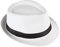 Chapeau de paille Panama Fedora Trilby Gangster Chapeau de soleil avec ruban en tissu street style - Blanc - Large
