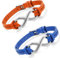 Aroncent 2 PCS Damen Herren Armband, Charme Infinity Armreif Partnerarmband Freundschaftsarmband, Leder Edelstahl, Blau Orange