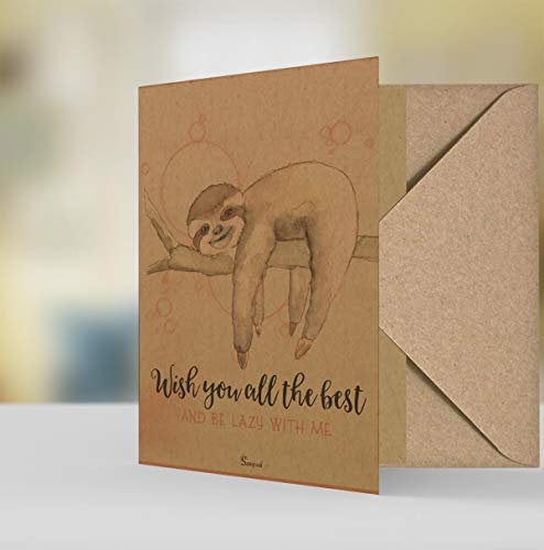 Geschenkkarte Grußkarte Natur Öko - Faultier sloth Wish you all the best be lazy
