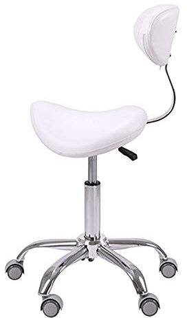SLTO, Arbeitshocker Zahnarzt Friseursalon Schönheitssalon Werkstatt Rundbüro Hocker Stuhl drehbar, höhenverstellbarer Arbeitsstuhl, Sportsitz, ergonomischer Hocker-White