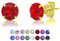DTPsilver - Boucles d'oreilles/Clous en Argent Fin 925 Plaqué Or Jaune et Cristaux de Swarovski® Elements Ronds - Diamètre: 6 mm - Couleur: Rouge Siam