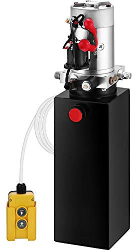 VEVOR Pompa Idraulica Hydraulic Pump 12V DC Singola Agendo con Serbatoio d'Acciaio per Elevatore (10L)