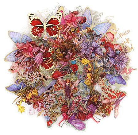 RISYPISY 120 Stück Vintage-Pflanzen-Aufkleber: 4 Pakete Blumen- & Schmetterlings-Decorationsaufkleber für Scrapbooking, Journale, Laptops, Notebooks und Grußkarten