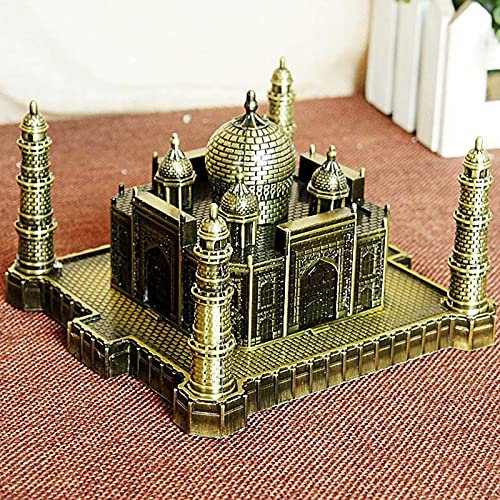 DRSM Bronzefarbene Indische Taj Mahal Architektur Modell,Indien Turm Ornamente Home Decoration Desktop Dekoration Souvenir Statue Handwerk Sammlerfigur