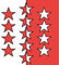 2X Auto Aufkleber Wallis - Flagge 2X Car Sticker Fahne Schweizer Kanton (ca. 8 cm)