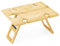 Navaris Portable Wine Picnic Table - Foldable Table with Bottle and Glass Holder - Small Bamboo Outdoor Beach Tray for Adults - Holds 4 Wine Glasses