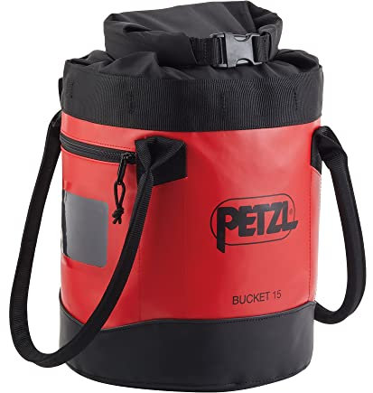 Petzl, Bucket 15, Bolsa De Soporte Autoportante, Rojo, 15 Liters, Unisex Adulto