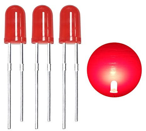 (perlas de luz roja de 60 grados) 120 piezas 3 mm Diodo emisor de luz LED, lámpara LED de alto brillo, potentes componentes electrónicos de bombilla