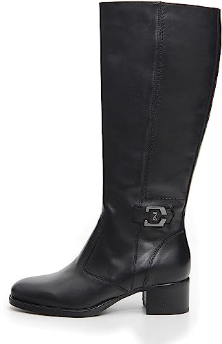NEROGIARDINI Stivale in pelle con fibbia alla caviglia. Made in Italy Nero NERO 38