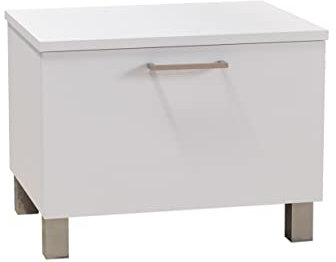 Baikal Mueble De Baño. Armario de Suelo. Almacenaje para el Baño o Cualquier Espacio. Auxiliar de 2 Puertas y Cajón. Ideal para aseos o baños pequeños. Mueble MONTADO. Coqueta 51 cm Blanco