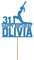 Femme Yoga Cake Cake Topper personnalisé Yoga Stretch Cake Cake Décoration Nom et âge (Bleu)
