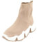 Ladies Slip On Jogging Sports Pumps Sock Trainers Womens Sneakers Shoes Size Khaki Brown UK 4