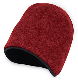 Ehrenkind® Walkmütze aus Bio-Wolle & Bio-Baumwolle | Standard 100 by Oeko-TEX | Rot 41/43