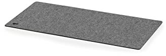 Oakywood - Schreibtischunterlage Filz - Mauspad Groß - aus Merino Wolle & Kork - Stilvolles und bequemes Mousepad für Büro, Homeoffice - Grau 62x30cm (24.41x11,8 in)