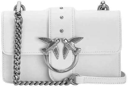 Pinko,MINI LOVE BAG ONE SIMPLY,Z14O Bianca-old silver,Donna Borsa,Taglia Unica