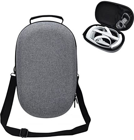 Lam-lord Funda de transporte de realidad virtual, funda de viaje rígida de EVA con mango ergonómico de gran capacidad para VR Pico 4, caja de almacenamiento de auriculares VR a prueba de golpes