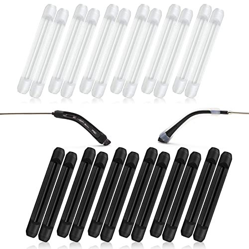Glasses Ear Grips, 12 Pairs Silicone Eyeglass Ear Hook Cushions Eyeglasses Leg Covers Comfort Retainer for Various Glasses (Black, White)