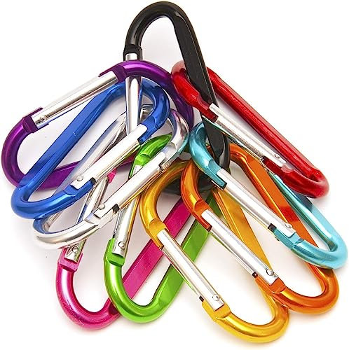 10 Pieces D-ring Carabiners,D-ring Aluminum Alloy Climber Lock Ring Key Ring Lock Ring Buckle,D-Shaped Carabiner Key Chain D-Ring Carabiner Clip Hook for Camping Hiking.