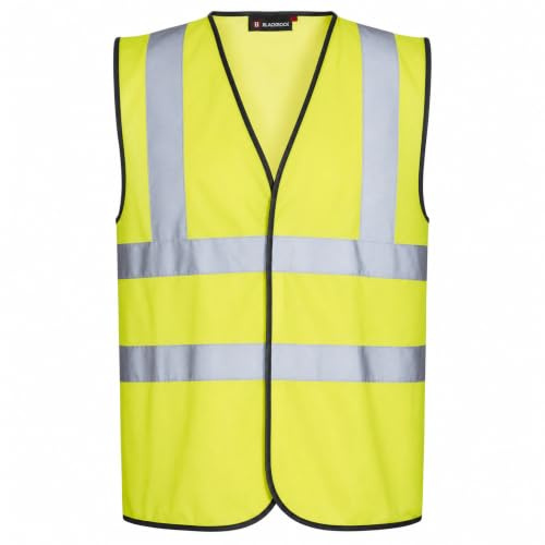 Blackrock Hi Vis Yellow Sleeveless Vest Waistcoat, Men's and Women's Lightweight and Comfortable, Reflective High Visibility Safety Wear, Fully EN Certified - 3XL (Pack of 2)